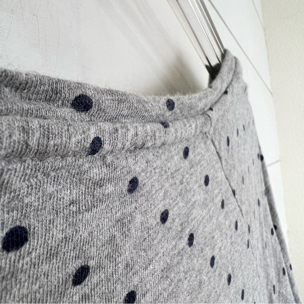 BODEN Size 6 Peggy Drawstring Knit Polka Dot Dress Gray‎ Fleece - Picture 7 of 10